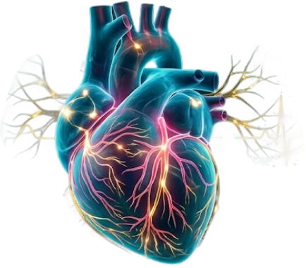 Stylized heart illustrating cardiac recovery