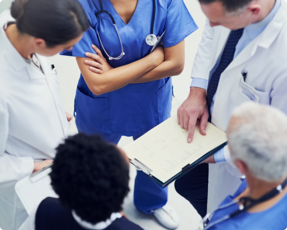 Clinical team reviewing recovery intelligence together