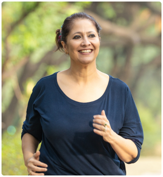 Patient jogging outdoors as part of cardiac recovery